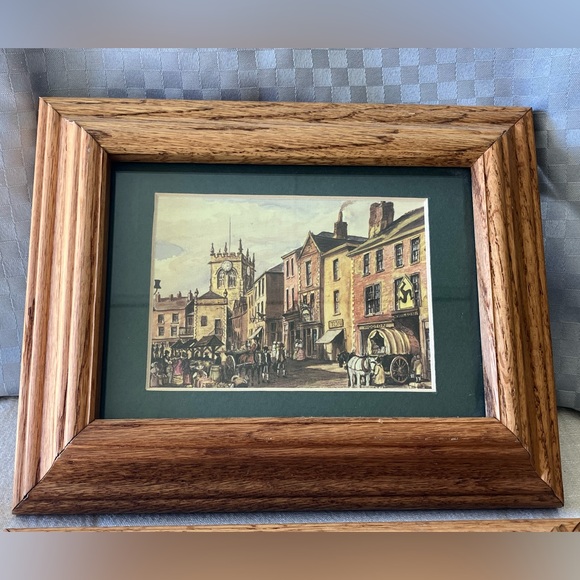 Vintage Wooden Art Framed Prints “Markets” Theme Set of 2 - Picture 2 of 9